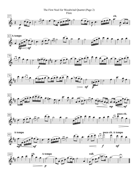 The First Noel For Woodwind Quartet Page 2