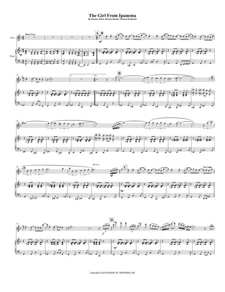 The Girl From Ipanema For Flute Piano Page 2