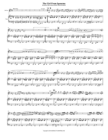 The Girl From Ipanema For Solo Trumpet Piano Page 2