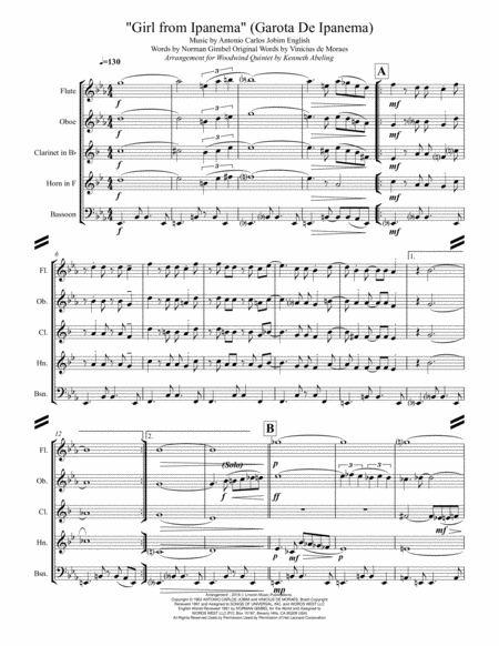 The Girl From Ipanema Garota De Ipanema For Woodwind Quintet Page 2