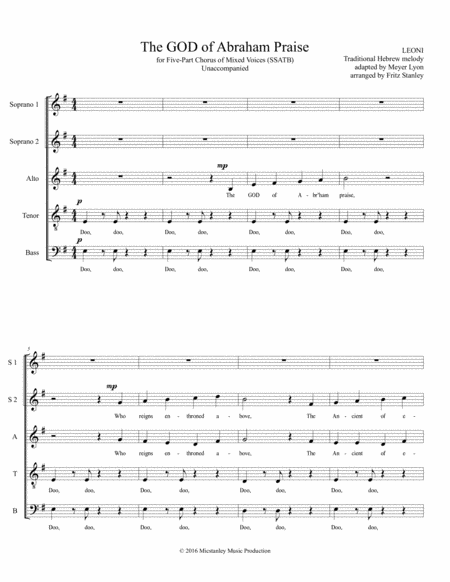 The God Of Abraham Praise Ssatb A Cappella Page 2