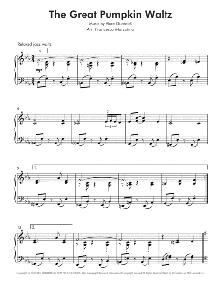 The Great Pumpkin Waltz Intermediate Piano Page 2