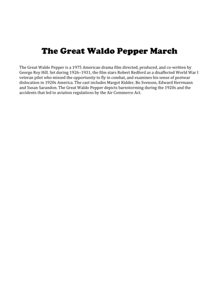 The Great Waldo Pepper March For Brass Quintet With Optional Drums Page 2