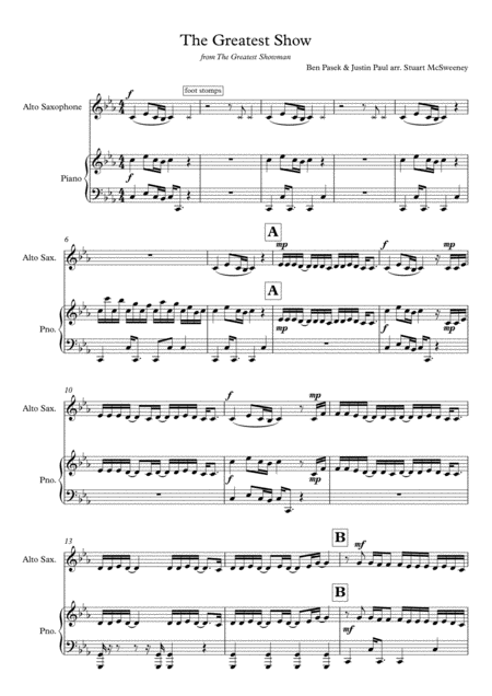 The Greatest Show Alto Sax Solo Page 2