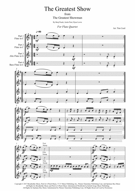 The Greatest Show For Flute Quartet Page 2