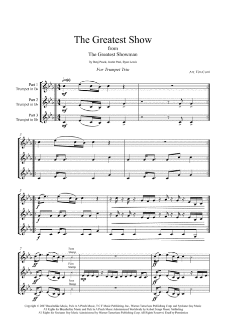 The Greatest Show For Trumpet Trio Page 2