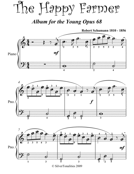 The Happy Farmer Album For The Young Opus 68 Easiest Piano Sheet Music Page 2