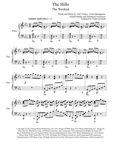 The Hills Piano Solo Page 2