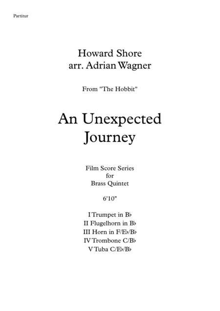 The Hobbit An Unexpected Journey Brass Quintet Arr Adrian Wagner Page 2