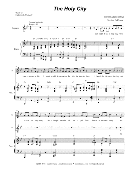 The Holy City For 2 Part Choir Sop Ten Page 2