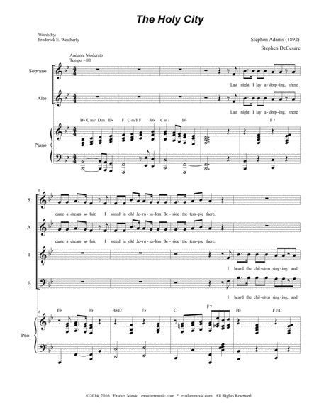 The Holy City For Satb Page 2