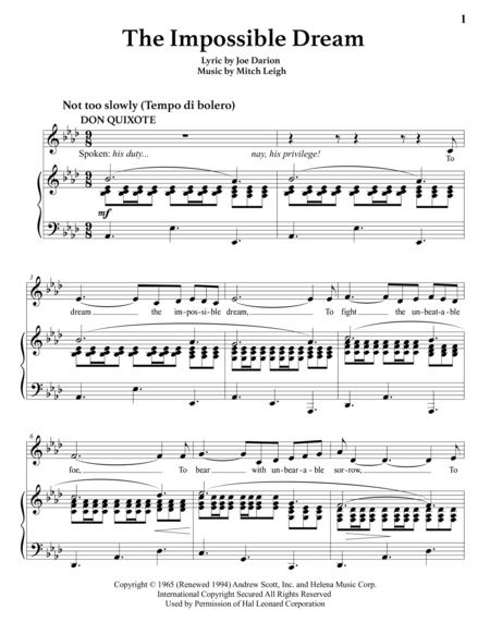The Impossible Dream A Flat Major Page 2