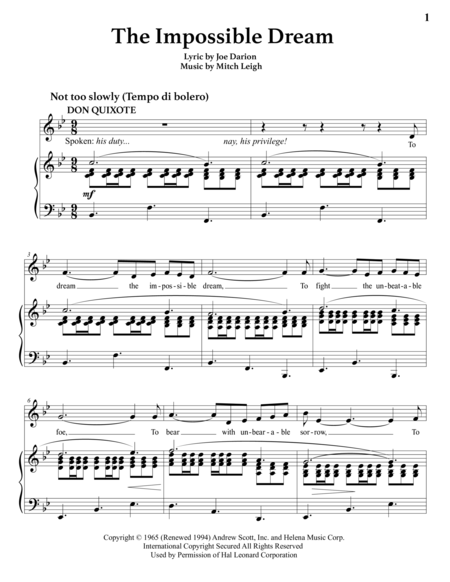 The Impossible Dream B Flat Major Page 2