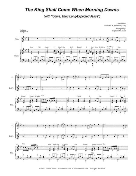 The King Shall Come With Come Thou Long Expected Jesus Duet For Flute Bb Clarinet Page 2