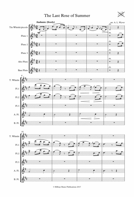 The Last Rose Of Summer Arr Flute Quintet Or Sextet Page 2