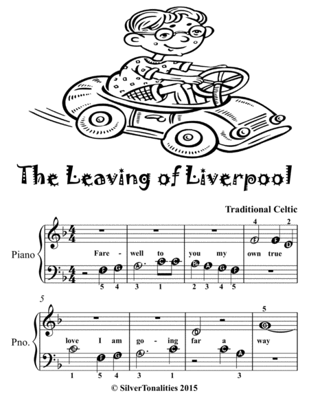 The Leaving Of Liverpool Beginner Piano Sheet Music Tadpole Edition Page 2