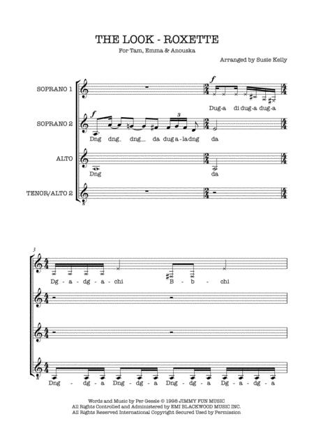 The Look Roxette Ssat Ssaa Unaccompanied Choir Page 2