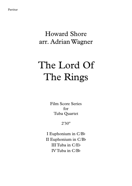 The Lord Of The Rings Howard Shore Tuba Quartet Arr Adrian Wagner Page 2