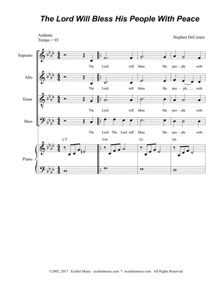 The Lord Will Bless His People With Peace For Solo Satb Page 2