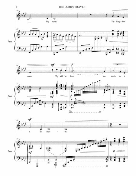 The Lords Prayer For Today Piano Vocal Low Page 2