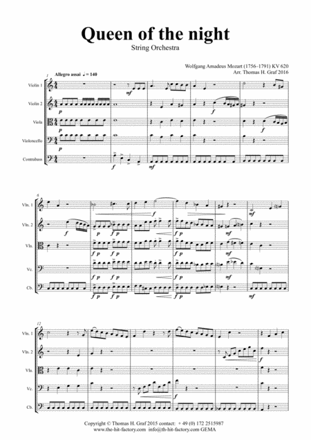 The Magic Flute Mozart Queen Of The Night String Orchestra Page 2