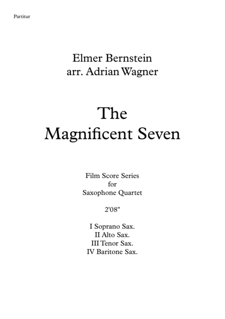 The Magnificent Seven Elmer Bernstein Saxophone Quartet Satb Arr Adrian Wagner Page 2