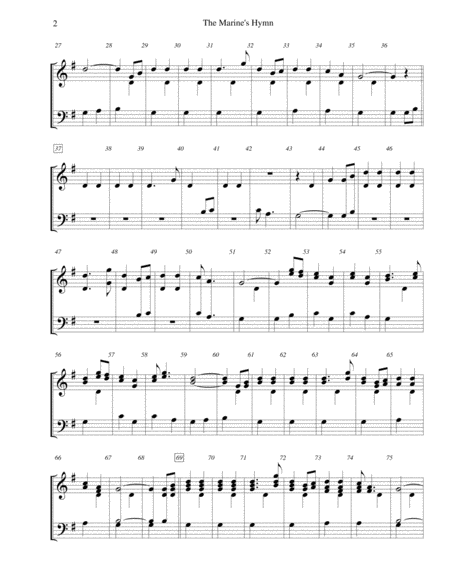 The Marines Hymn For 2 Octave Handbell Choir Page 2