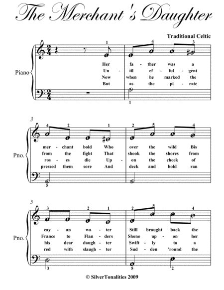 The Merchants Daughter Easy Piano Sheet Music Page 2