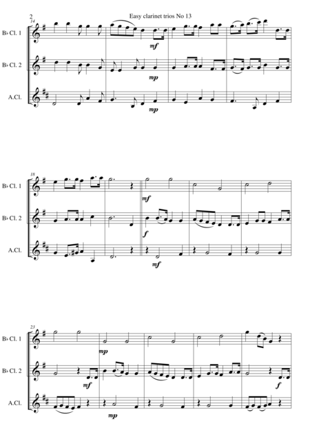 The Mermaid For Clarinet Trio 2 B Flats And 1 Alto Page 2