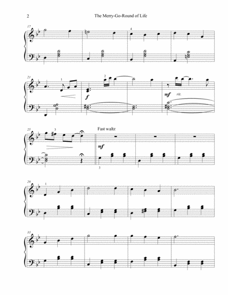 The Merry Go Round Of Life Theme From Howls Moving Castle Intermediate Piano Page 2