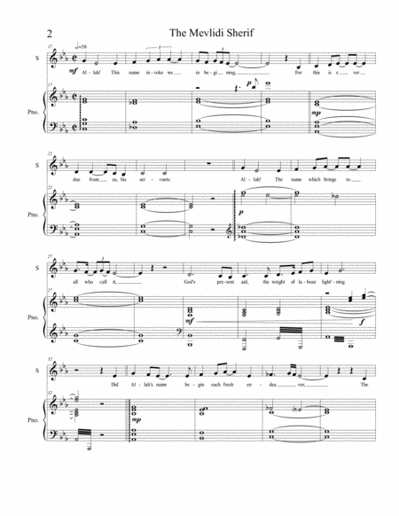 The Mevlidi Sherif Symphony In English Piano Reduction Page 2