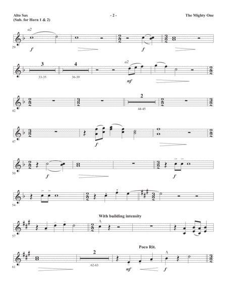 The Mighty One Alto Sax 1 2 Sub Horn 1 2 Page 2