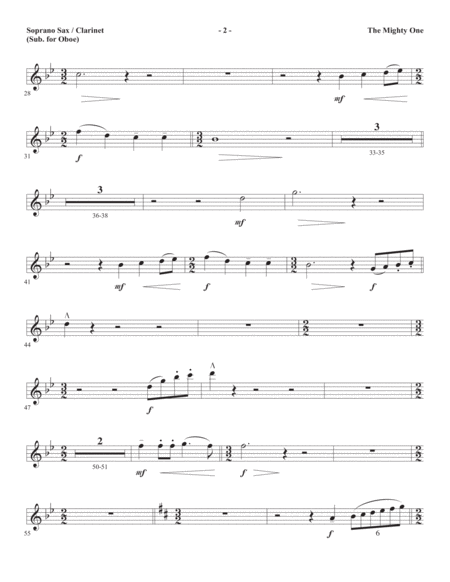 The Mighty One Soprano Sax Clarinet Sub Oboe Page 2