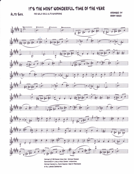 The Most Wonderful Time Of The Year For Solo Jazz Alto Saxophone Page 2