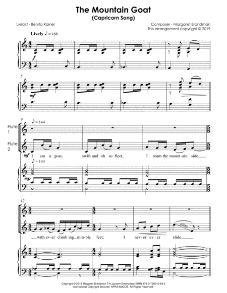 The Mountain Goat Two Flutes And Piano Arrangement Page 2