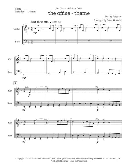 The Office Theme For Guitar And Bass Duet Page 2
