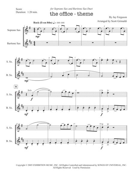 The Office Theme For Soprano Sax And Baritone Sax Duet Page 2