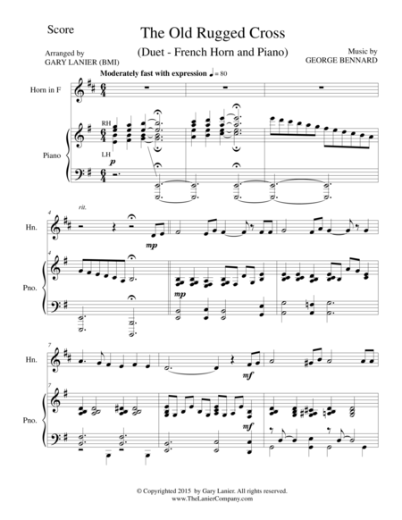 The Old Rugged Cross Duet French Horn And Piano Score And Parts Page 2