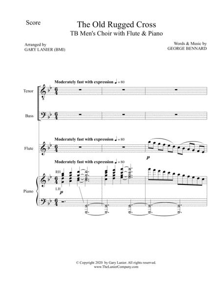 The Old Rugged Cross Tb Men Choir With Flute Piano Page 2