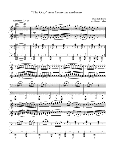 The Orgy Scene From Conan The Barbarian For Piano 4 Hands Duet Page 2