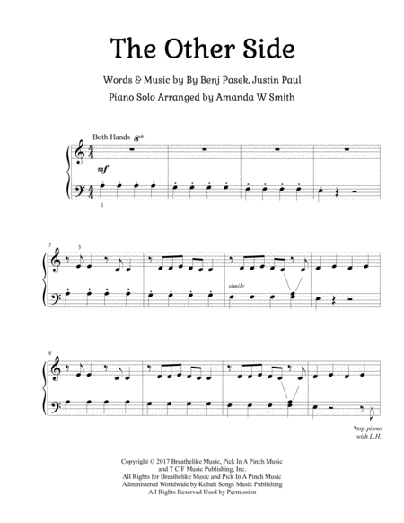 The Other Side From The Greatest Showman Intermediate Piano Solo Page 2