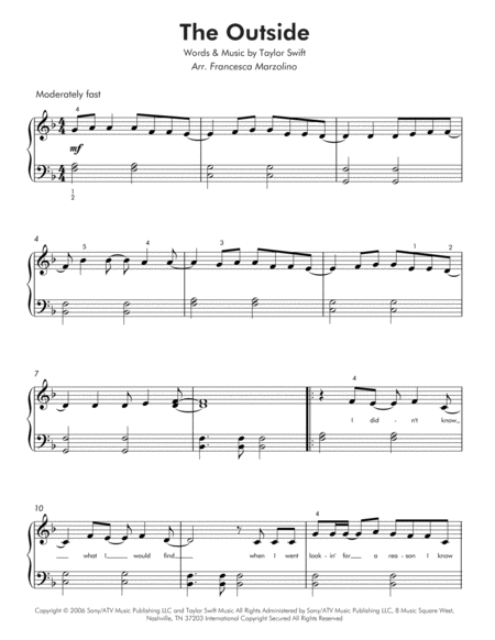 The Outside Easy Piano Page 2