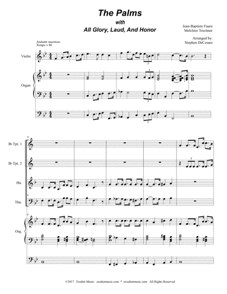 The Palms With All Glory Laud And Honor For Brass Quartet Page 2
