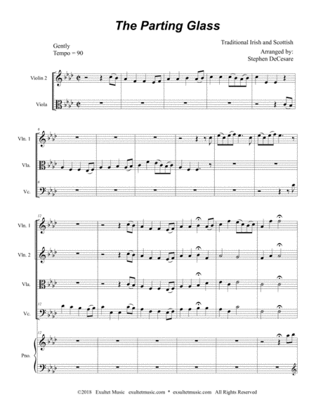 The Parting Glass For String Quartet And Piano Page 2