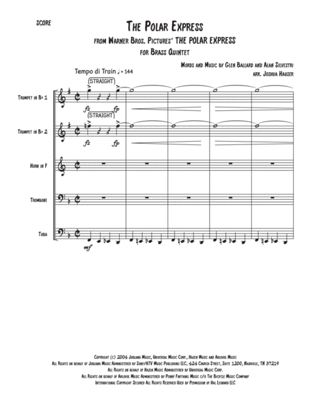 The Polar Express For Brass Quintet Page 2