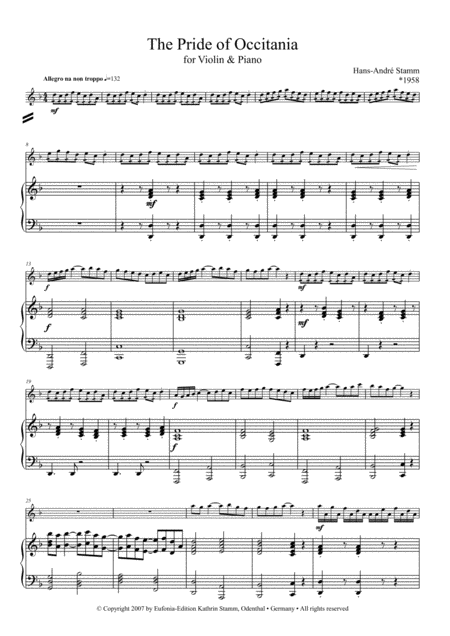 The Pride Of Occitania For Violin And Piano Page 2