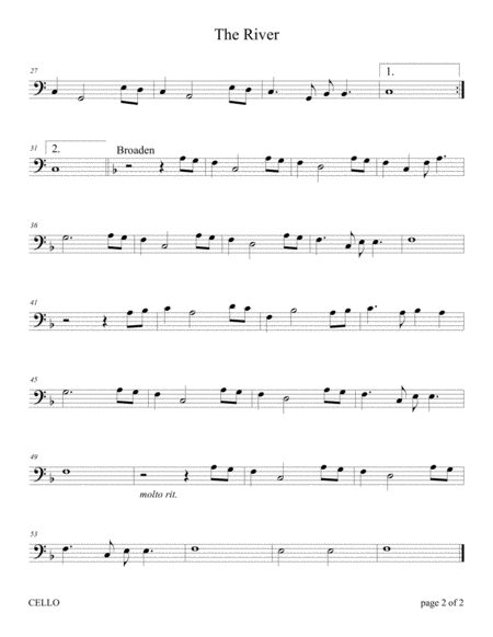 The River Sacred Cello Solo With Piano Accompaniment Page 2