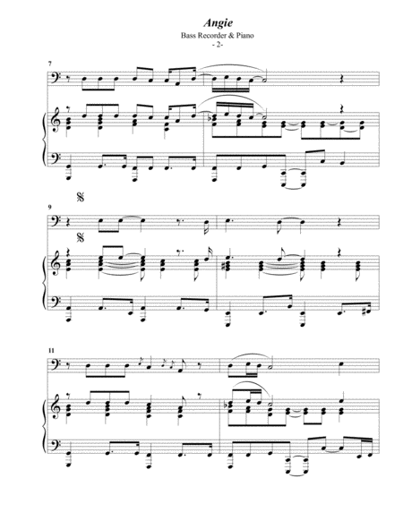 The Rolling Stones Angie For Bass Recorder Piano Page 2