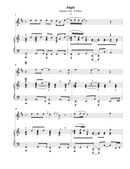 The Rolling Stones Angie For Soprano Sax Piano Page 2