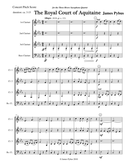 The Royal Court Of Aquitaine Clarinet Quartet Version Page 2